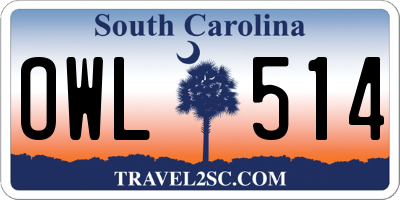 SC license plate OWL514