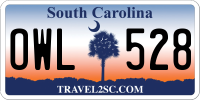 SC license plate OWL528
