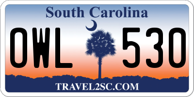 SC license plate OWL530