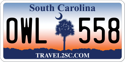 SC license plate OWL558