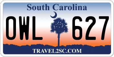 SC license plate OWL627