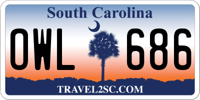 SC license plate OWL686
