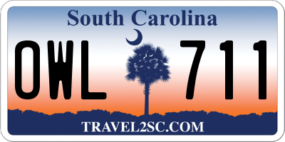 SC license plate OWL711