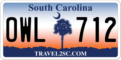 SC license plate OWL712