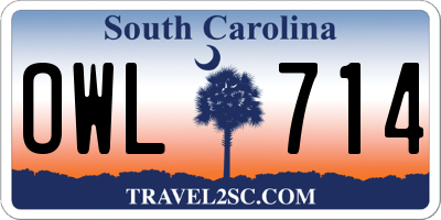 SC license plate OWL714