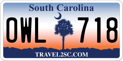 SC license plate OWL718