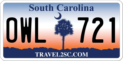SC license plate OWL721