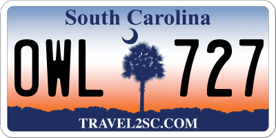 SC license plate OWL727