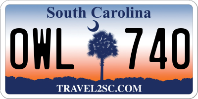 SC license plate OWL740