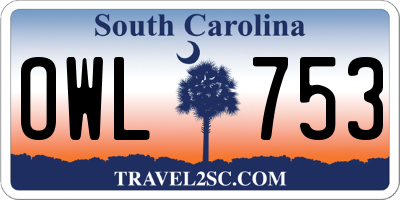 SC license plate OWL753