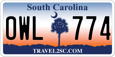SC license plate OWL774