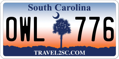 SC license plate OWL776