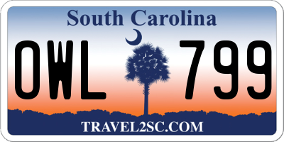 SC license plate OWL799