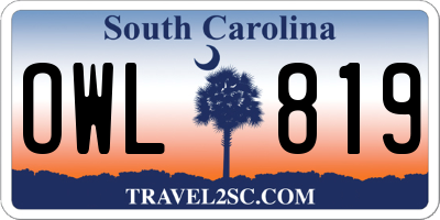 SC license plate OWL819