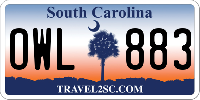 SC license plate OWL883