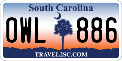 SC license plate OWL886