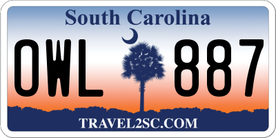 SC license plate OWL887