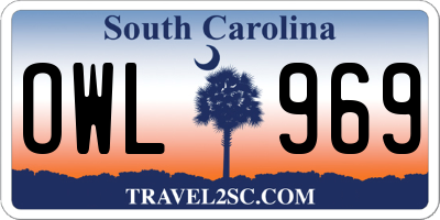 SC license plate OWL969