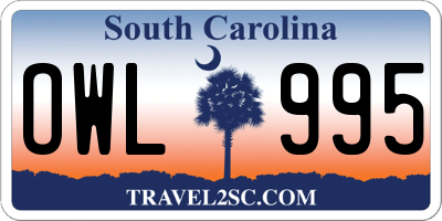 SC license plate OWL995