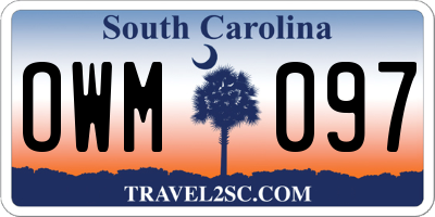SC license plate OWM097