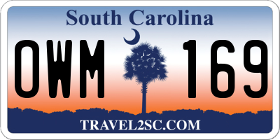 SC license plate OWM169