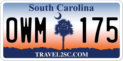 SC license plate OWM175