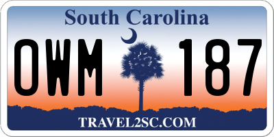 SC license plate OWM187