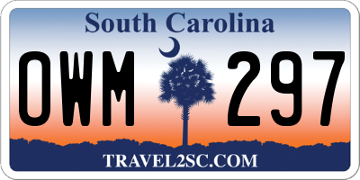 SC license plate OWM297