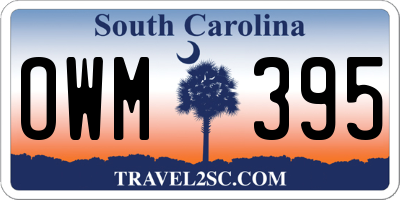 SC license plate OWM395