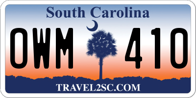 SC license plate OWM410