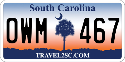 SC license plate OWM467