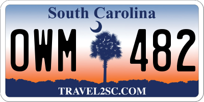 SC license plate OWM482