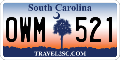 SC license plate OWM521