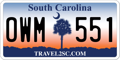 SC license plate OWM551