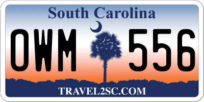 SC license plate OWM556