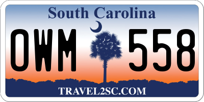 SC license plate OWM558
