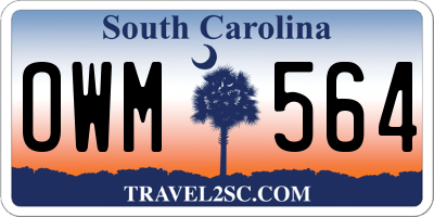 SC license plate OWM564