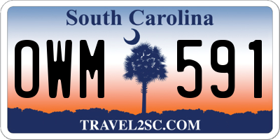 SC license plate OWM591