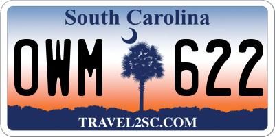 SC license plate OWM622