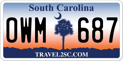 SC license plate OWM687