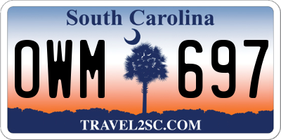 SC license plate OWM697