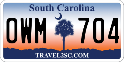SC license plate OWM704
