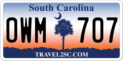 SC license plate OWM707