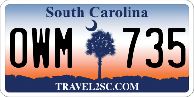 SC license plate OWM735