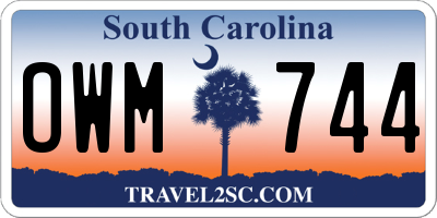 SC license plate OWM744