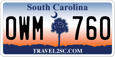 SC license plate OWM760