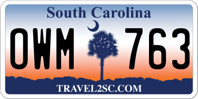 SC license plate OWM763
