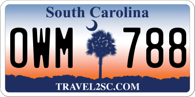 SC license plate OWM788