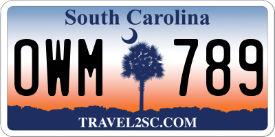 SC license plate OWM789