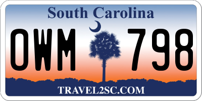 SC license plate OWM798